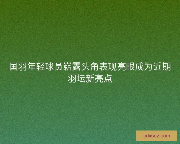 国羽年轻球员崭露头角表现亮眼成为近期羽坛新亮点